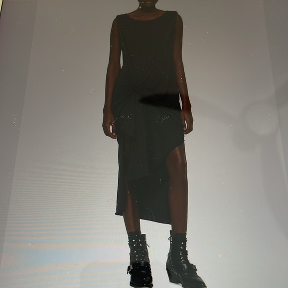 ALLSAINTS RIVIERA JERSEY DRESS IN CHARCOAL - Picture 4 of 11